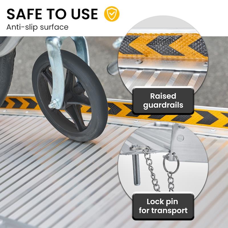 Kartrite 5 Feet Aluminium Foldable Wheelchair Ramp R01