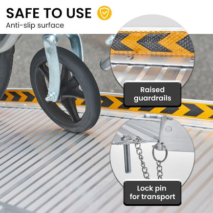 Kartrite 5 Feet Aluminium Foldable Wheelchair Ramp R01