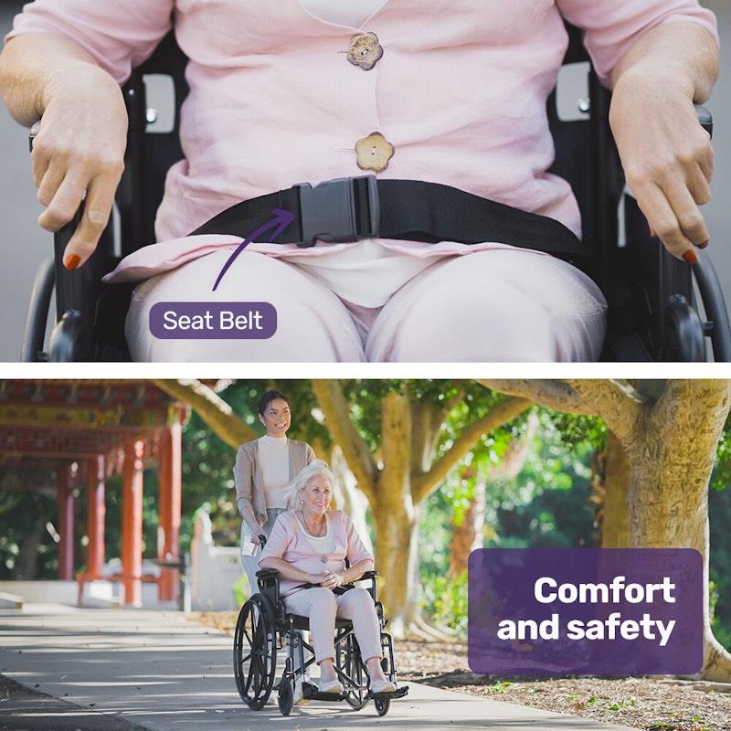 Equipmed 24 Inch Folding Wheelchair - X-Large & Comfortable