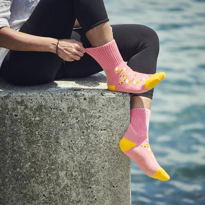 Glucology Copper-Infused Socks - 2 Pairs (Large) - Fun Banana Design