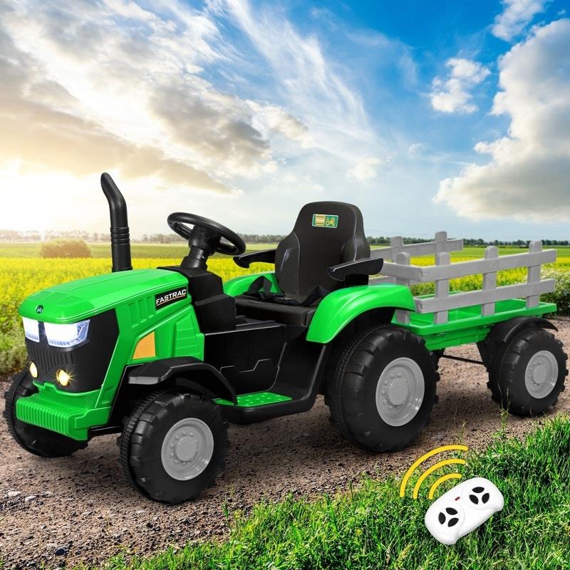 Mazam Kids Ride On Tractor - 12V Remote Control Electric Toy - XL Green