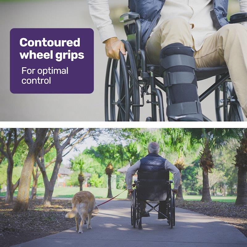 Equipmed 24 Inch Folding Wheelchair - X-Large & Comfortable