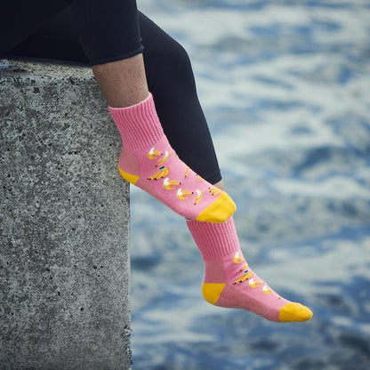 Glucology Copper-Infused Socks - 2 Pairs (Medium) - Fun Banana Design