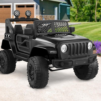 Mazam Kids Ride On Car - 12V Electric Jeep Remote Control Vehicle - Black