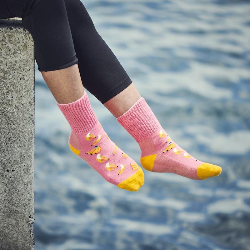 Glucology 6 Pack Fun Patterned Socks - Bananas, Avocado & Eggs (Large)