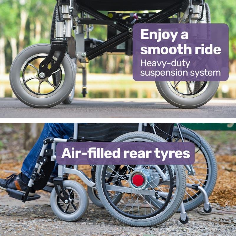 Equipmed Power Electric Wheelchair - XL Wide Bariatric Chair with Recline Adjustment