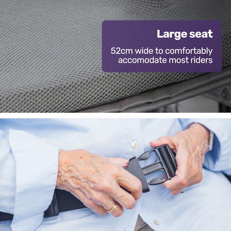 Equipmed Electric Folding Wheelchair - Wide Bariatric Seat, Comfortable for S-XL, Long Range Lithium Battery - Black