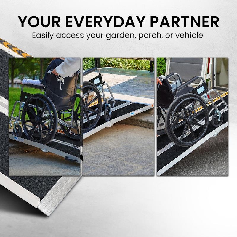 Kartrite 4 Feet High-Grip Aluminium Portable Wheelchair Ramp R03