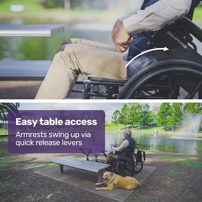 Equipmed 24 Inch Folding Wheelchair - X-Large & Comfortable