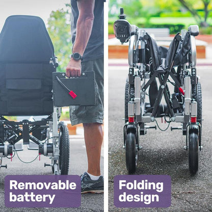 Equipmed Power Electric Wheelchair - Longrange Auto Recline (Grey & Black)