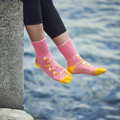 Glucology 6 Pack Fun Patterned Socks - Bananas, Avocado & Eggs (Large)