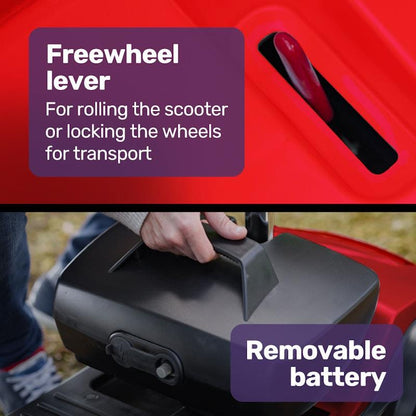 Equipmed Pathline Mid-Sized Electric Mobility Scooter for Elderly - Red