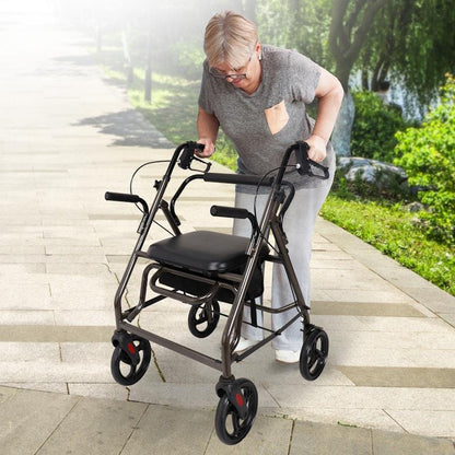 Orthonica Foldable Aluminum Rollator Walker - Grey