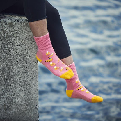 Glucology Copper-Infused Socks - 2 Pairs (Medium) - Fun Banana Design