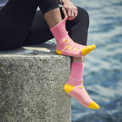 Glucology Copper-Infused Socks - 2 Pairs (Medium) - Fun Banana Design