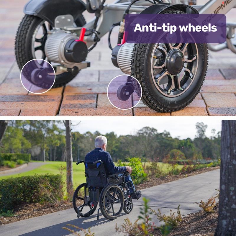 Equipmed PowerCruise DualSmart Electric Wheelchair - Black & Blue