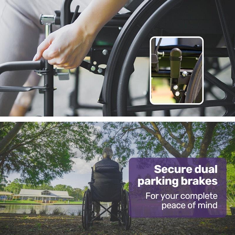 Equipmed 24 Inch Folding Wheelchair - X-Large & Comfortable