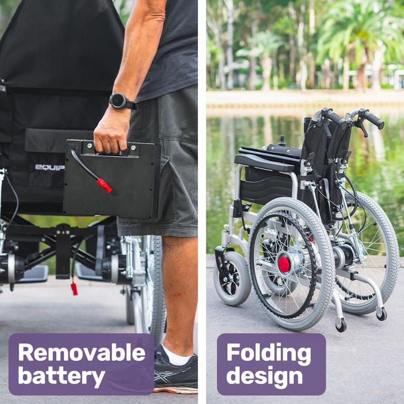 Equipmed Power Electric Wheelchair - XL Wide Bariatric Chair with Recline Adjustment