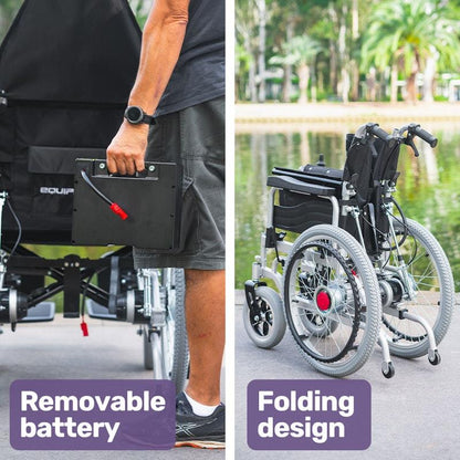 Equipmed Power Electric Wheelchair - XL Wide Bariatric Chair with Recline Adjustment