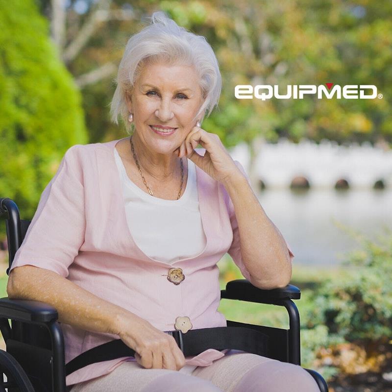 Equipmed 24 Inch Folding Wheelchair - X-Large & Comfortable