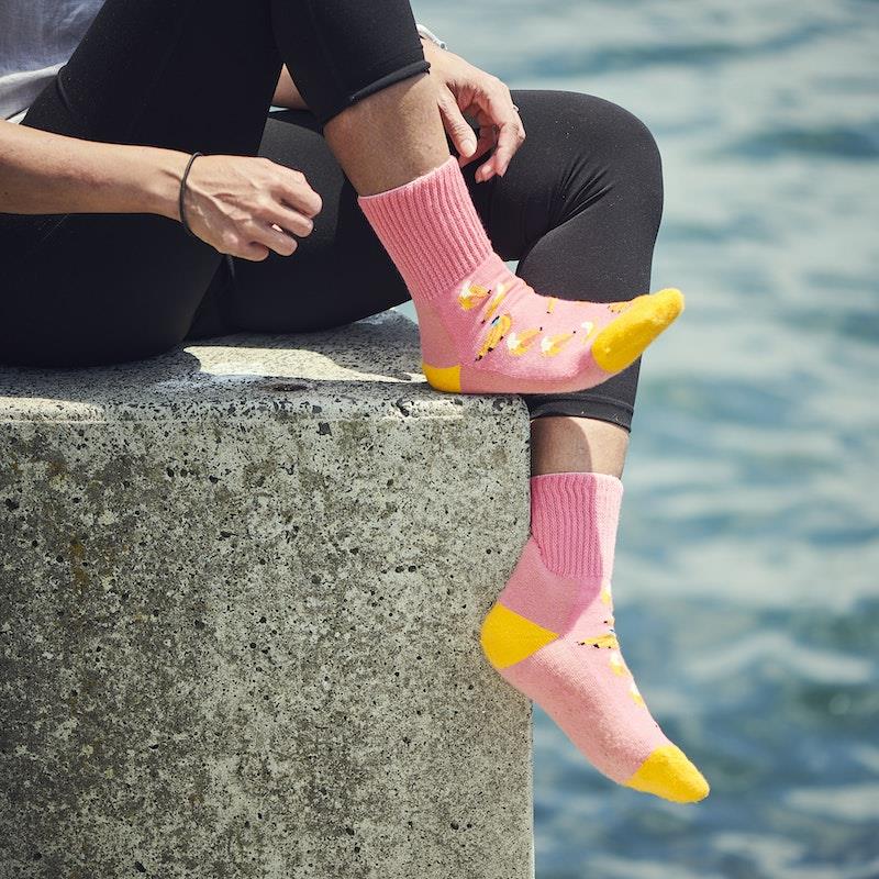 Glucology Copper-Infused Socks - 2 Pairs (Medium) - Fun Banana Design