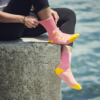 Glucology Copper-Infused Socks - 2 Pairs (Medium) - Fun Banana Design
