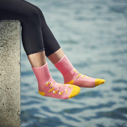 Glucology Copper-Infused Socks - 2 Pairs (Medium) - Fun Banana Design