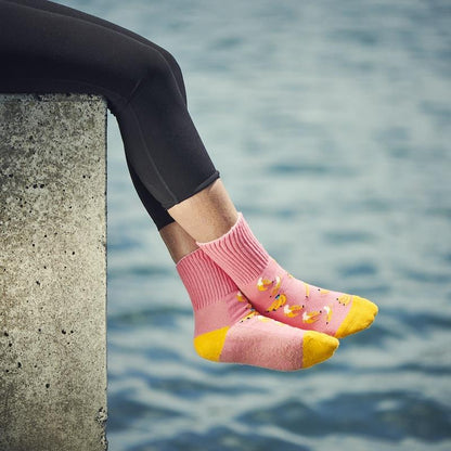 Glucology Copper-Infused Socks - 2 Pairs (Medium) - Fun Banana Design