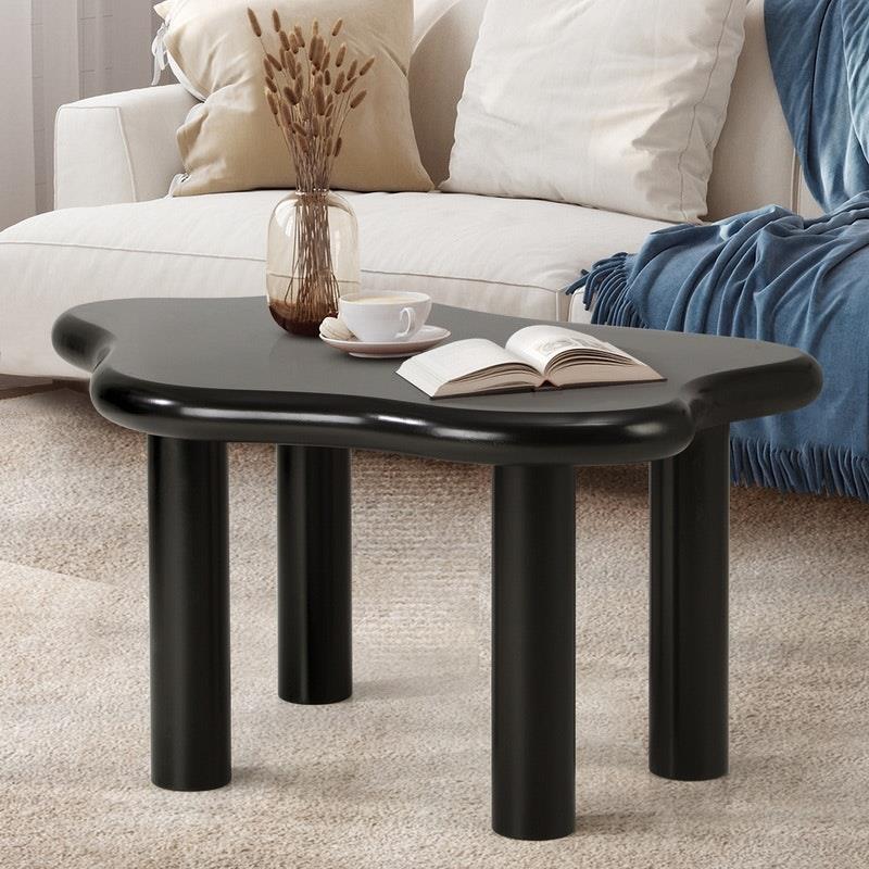Oikiture Irregular Black Coffee Table - Unique Sofa & Cafe Desk