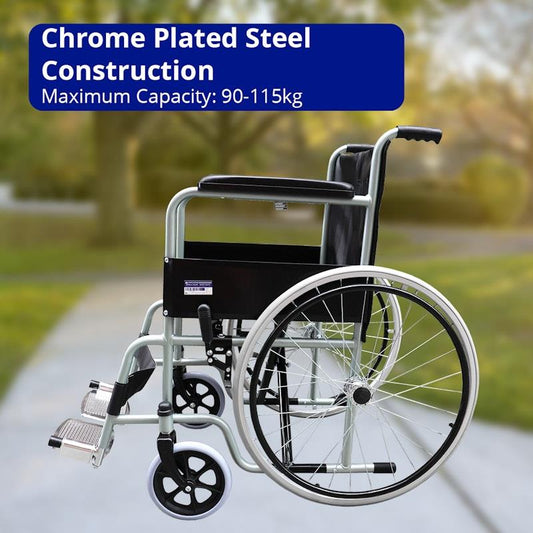 Livingstone Economy Wheelchair - Seat Width 46cm - Each - Auzzistore