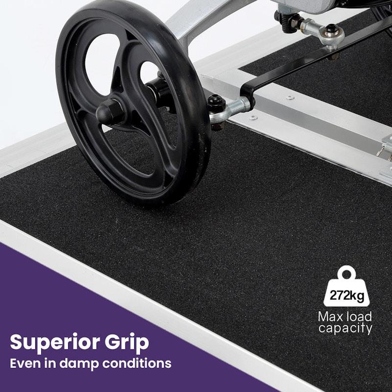 Equipmed 123cm Portable Folding Aluminium Access Ramp - Black