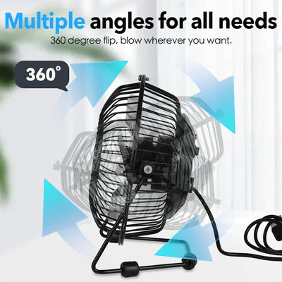 Living Today 360 Degree Tilt Adjustable USB Portable Mini Desk Fan - 1 Unit