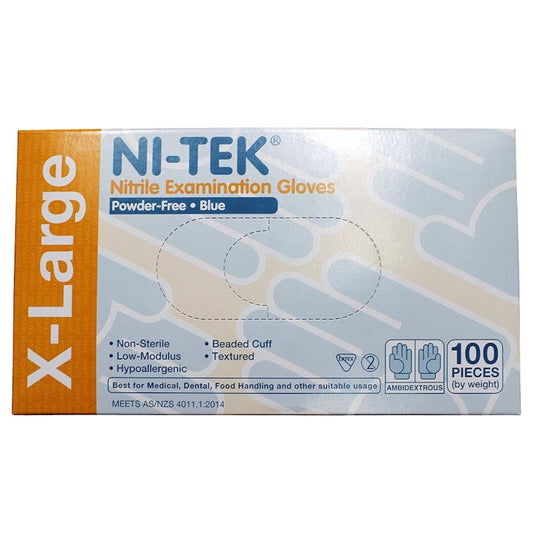 NI-TEK Nitrile Powder-Free Gloves - Extra Large (100 Pieces/Box)