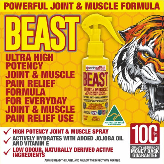 Athelite Beast Joint & Muscle Pain Relief & Recovery Spray 100ml - 2 Pack