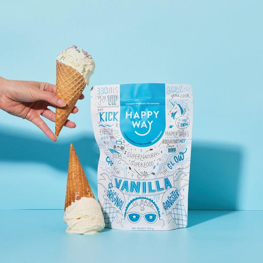 Happy Way Vanilla Whey Protein Powder Travel Packs - 6x60g