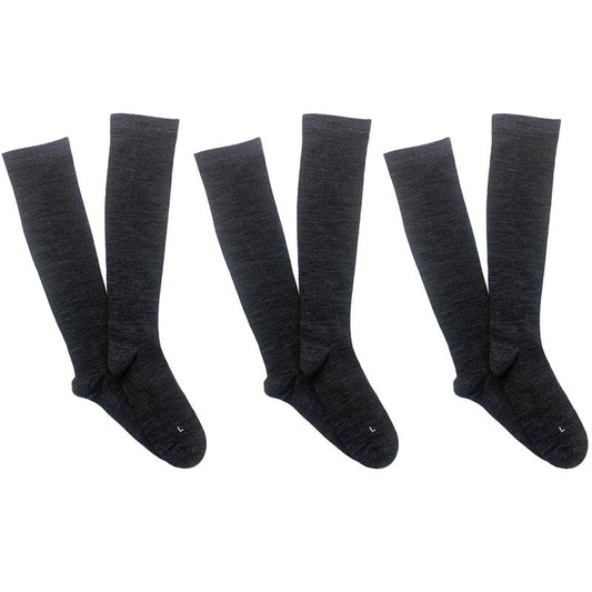 Overlander Women's Merino Wool Health Compression Socks - 3 Pairs, Charcoal Melange, Size 2-8-Auzzi Store