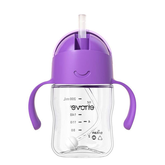 Evorie Tritan Baby 360 Straw Water Bottle Sippy Cup 200mL, Ube-Auzzi Store