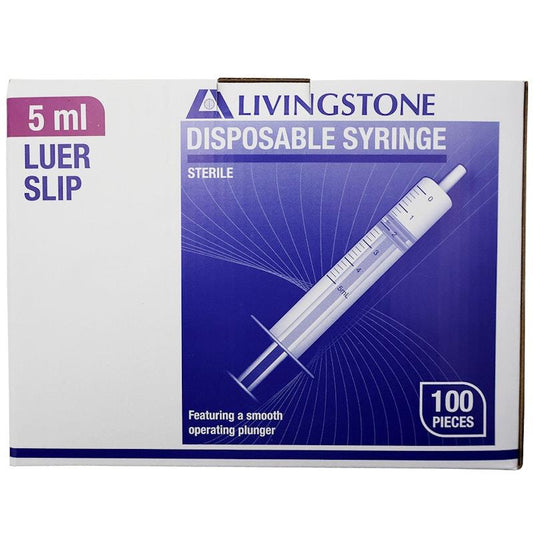 Livingstone Luer Slip Tip Syringe 5ml - 100 Pieces/Box