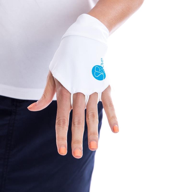 SParms UPF50+ Sun Protection Gloves (Palmless) - White XS