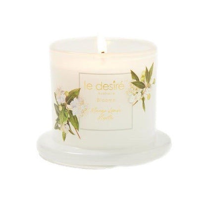 Le Desire Mango Lemon - Blooms Soy Candle with Glass Cloche 120g for a Refreshing Home Fragrance
