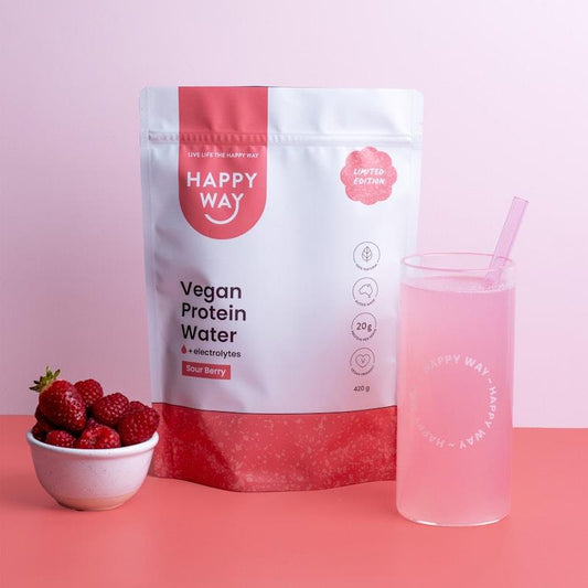 Happy Way Sour Berry Vegan Protein Water Powder 420g-Auzzi Store