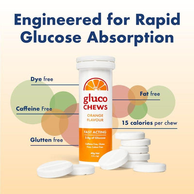 Glucology Fast Acting Glucochews - Orange Flavor (24 Tubes, 10 Chews Each)