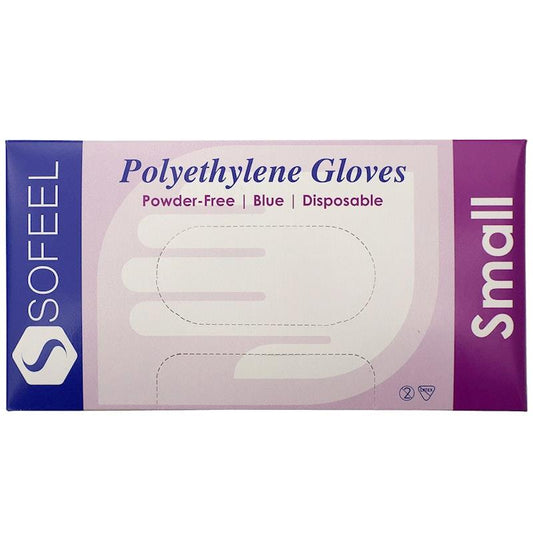 Sofeel Disposable Polyethylene Gloves - Powder Free, Latex Free, Small (500 Pieces/Box)