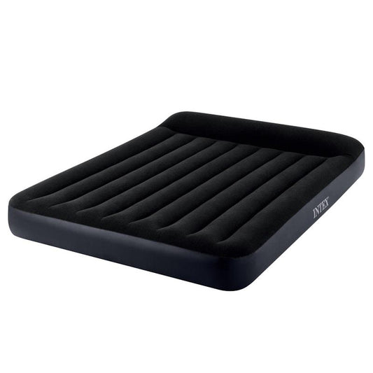 Intex Dura-Beam Classic Inflatable Airbed Mattress w/ Pillow Rest Black Queen - Cozy Comfort Anywhere-Auzzi Store