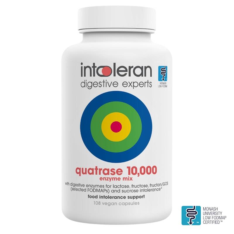 Intoleran Quatrase 10,000 - 108 Capsules for Comprehensive Food Intolerance Support