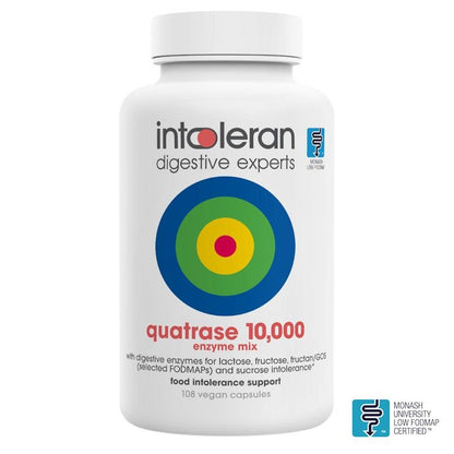 Intoleran Quatrase 10,000 - 108 Capsules for Comprehensive Food Intolerance Support