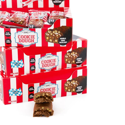 Adonis Gear Protein Cookie Dough Chunky Bar - Double Choc Hazelnut - 12 Bars - Auzzistore