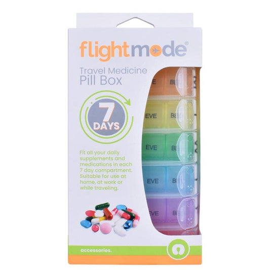 Flightmode 7 Day Travel Pill Box - Medicine Organizer with Daily Compartments - 1 Unit