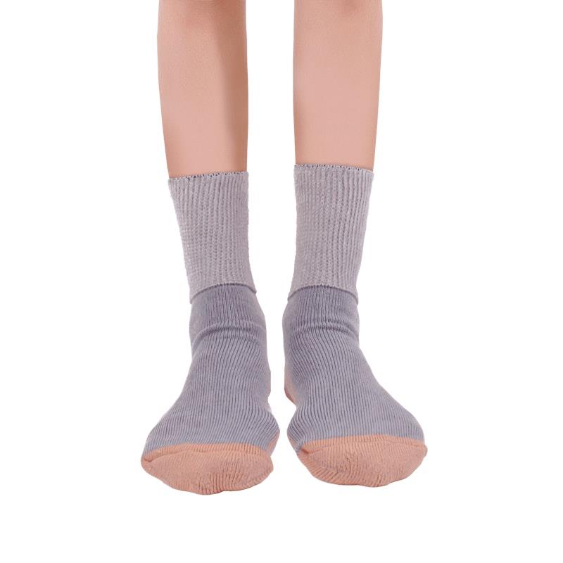 Glucology Copper-Based Loose Top Classic Socks - 2 Pairs Grey Small