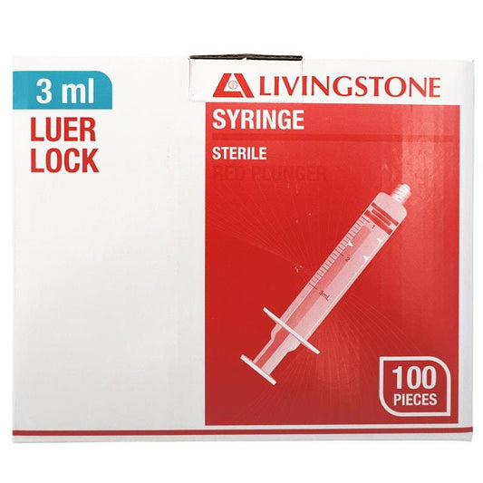 Livingstone Sterile Luer Lock Tip Syringe - 3ml, 100 Pieces/Box